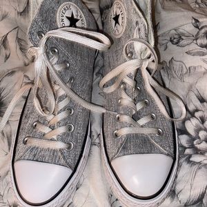 Grey Glitter high top converse